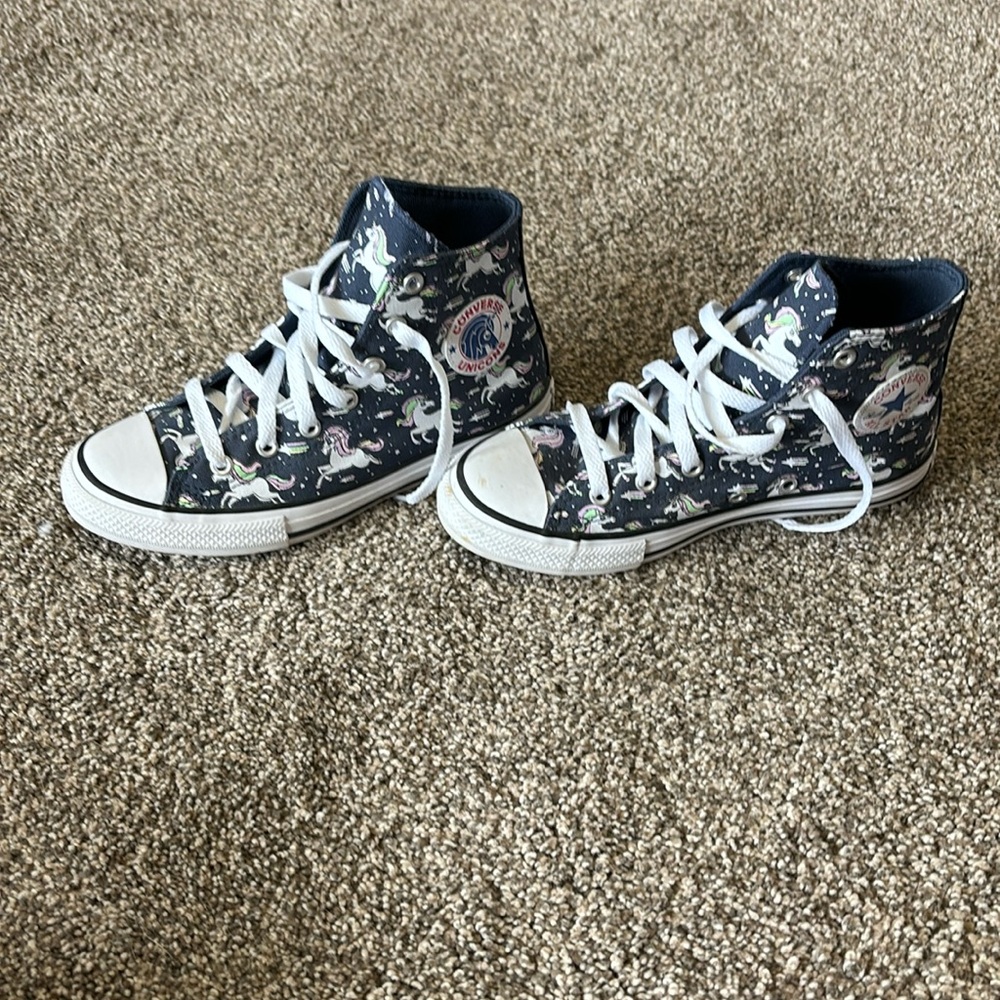 Unicorn Converse high tops - kids size 3